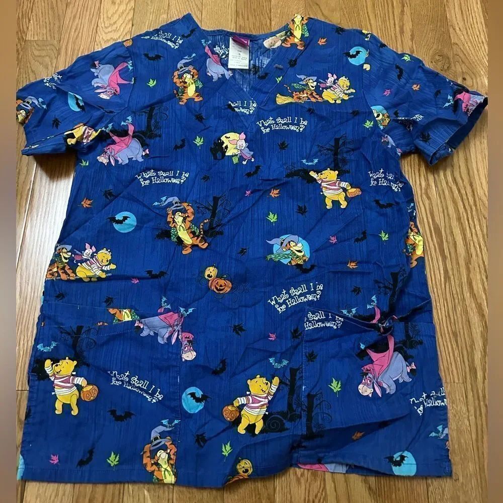 Y2K Winnie the Pooh Halloween Scrub Top
